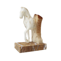 Horse Statue with Marble Base Elegant Horse Sculpture Minimalist for Entryway