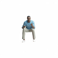 Sitting Man Figurine Finely Detailed Miniature Scene Accessory for Dioramas
