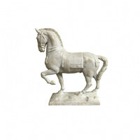 Rearing Horse Statue Retro Horse Figurine Carved Ornament for Entryway, Study
