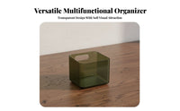 Clear Partitioned Container adaptable Desktop Organizer Space-Saving
