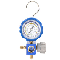 Refrigerant Charging Manifold Gauge Set with Single Valve, Refrigeration Pressure Gauge, Dual Valve Liquid Charging Hose