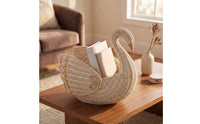 Swan Storage Basket Handwoven Swan-Shaped Basket Woven for Nursery, Playroom