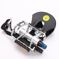 Metal Body Toe Cage Pedals Reflector Platform Bike Pedals Textured Toe Cage Pedal Black