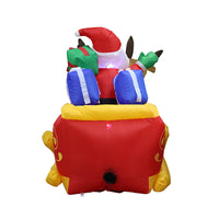 Christmas Inflatable Reindeer Sled and Santa Claus Yard Decoration (EU Plug)