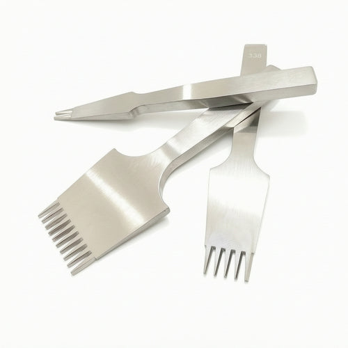 3 Pieces Pricking Iron with Angled Teeth Long-Lasting Pricking Iron Smooth