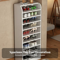 Multi-tier Shoe Rack Vertical Organizing Shelf Narrow Space-saving Storage E0-grade Material Rounded Corner Suitable for Apartment Dwellers Homeowners Entryway Hallway Bedroom