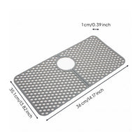 Split Sink Mat Easy to Clean Honeycomb Sink Mat Dishwasher Safe