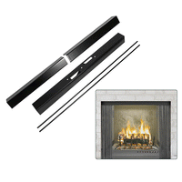 Adjustable Fireplace Curtain Rod Set with Metal Mesh Screen