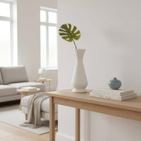 Gourd Shaped Vase Nordic Design Tall Ribbed Vase Lightweight for Living Room