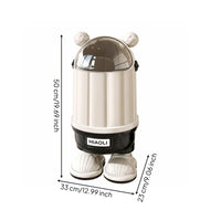Translucent Lid Bear Trash Can Glossy Lidded Trash Can Domed Top Home Decor for Indoor