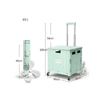 Pull Rod Portable Utility Wagon Wheeled Foldable Wagon with Wheels Foldable Utility Carrier for Market Stall, Shopping