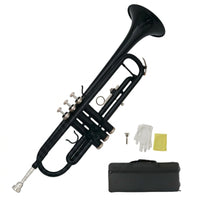 Trumpet Lacquered Trumpet with Case Compact Brass Instrument for Beginners, Practice