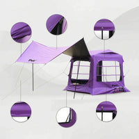 Integrated Outdoor Air Tent Bed Spacious Inflatable Tent with Awning Portable Breathable for Campers, Camping