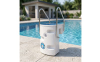 Compact Pool Filtration Unit with Handrails Integrated Wall-Mounted Pool Filter Small Efficient for Swimming Pools