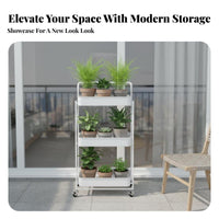 Triple-Decker Rolling floral Rack sturdy Construction Plant Stand Minimalist & appearance