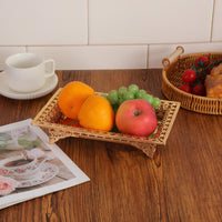 Ornate Metal Tray Golden Finish Ornate Tray Openwork for Tabletop Display