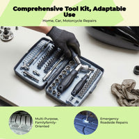 Motorcycle Tool Kit, Socket Ratchet Wrench Set, Portable Repair Bag, Multi-Function, Maintenance Essentials