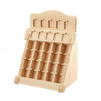 Slanted Storage Rack Stepped Design Wooden Display Rack Freestanding