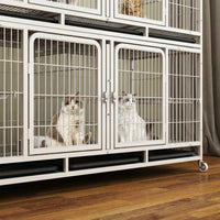 Multi-layer Metal Wire Breeding Cage with Trays, Detachable Boarding Cage and Divider Cage for Professional Pet Breeding or Small Bird Boarding