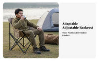3level Adjustable Highspine Padded Moon Chair Foldable Design Packable Outdoor Chair Lightweight Portable Seating Breathable material for outdoor enthusiasts, Adults, fishermans, Camping, Fishing, al-fresco meal, spineyard