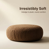 Round Teddy Fleece Floor Cushion, Large Floor Cushion Seating, Soft Thick Floor Pillow, Modern Minim - Image 3