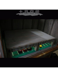 土豆模型1/64比例停车场灯光带通道管场景模型