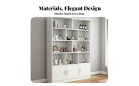Floor Standing Beverage Cabinet Sturdy Display Shelf Storage Organizer Multi-tier Bookcase Engineered Wood Suitable for Collectors Adults Study Bedroom Living Room Home Decoration