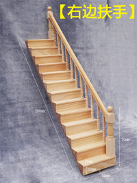 1:12 Dollhouse Miniature Staircase Model with Handrails