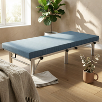 Foldable Bed Folding Bed Frame Dense-Cushion Foam Rest Furniture for Guest Accommodation