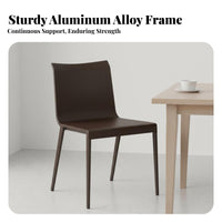 Light Luxury Aesthetic Curved spine Saddle Chair Minimalist design Armless Side Chair Italian Inspired Dining Seating Modern Design for Homeowners, Interior Designers, Restaurant Owners, Living Room, Cafe, Home Office