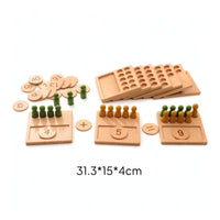 10 Pieces Arithmetic Board Child-Centered Wooden Counting Board with Pegs Math Toy Early Learning Educational for Preschoolers