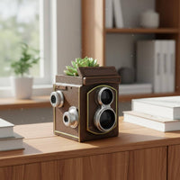 Camera Shaped Resin Planter Retro Design Vintage Camera Resin Pot Creative
