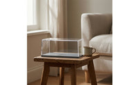 Acrylic Display Case Clear Box Case with Wood Base Rectangular Acrylic Showcase with Wood Base for Desk