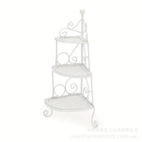 微缩食玩铁艺置物架三角架子1:12分娃娃屋迷你花架玩具模型娃娃屋