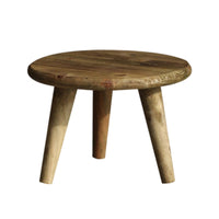 Three-Legged Stool Natural Finish Round Stool Rounded for Plant Stand