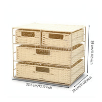 Decorative Woven Drawer Organizer Sturdy Desktop Organizer with Baskets Long-Lasting Chest of Drawers Multi-Functional for Closet Shelves