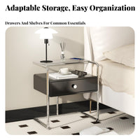 Metal Frame End Table Modern Minimalist Design Exposed-Shelf Side Table