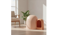 Litter Box with Entry Tunnel Easy to Clean Pet Supply Minimalist for Apartment