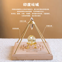 天然水晶沃格尔金字塔能量塔12面体水晶能量铜净化放大器装饰摆件