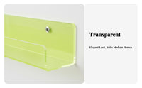 4 Pieces Transparent Clear Picture Ledge Space-Saving Display Shelf Floating Design Wall Decoration Minimalist Design for Collectors, Home Decor Enthusiasts, Living Room, Bedroom, Nursery, Kitchen