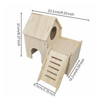 Wooden Hamster Hideout Large Size Guinea Pig Hideout House Polished Edges