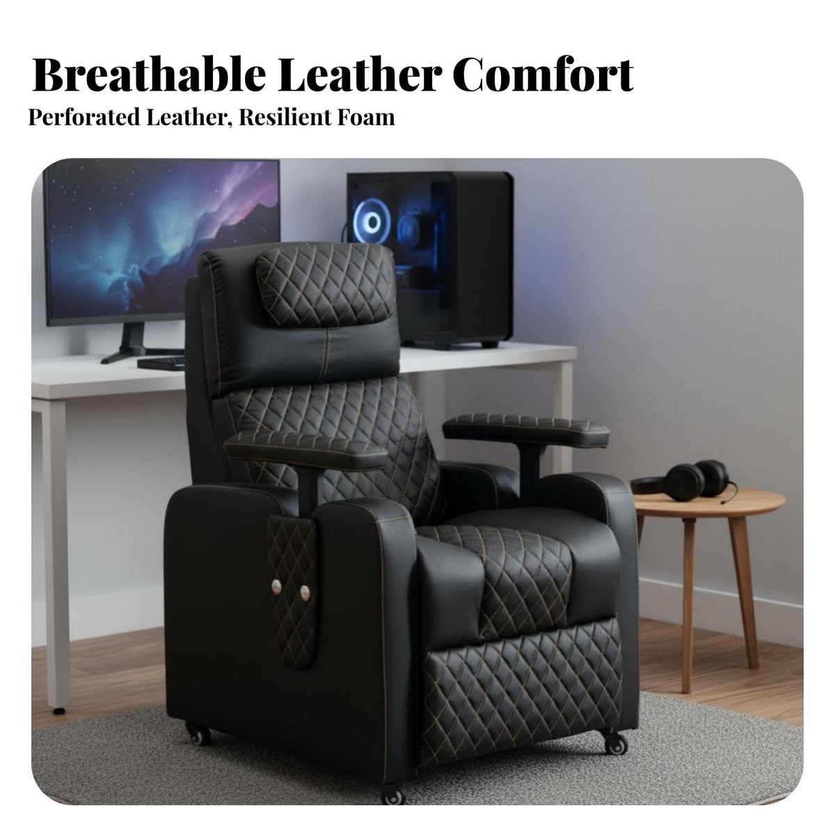 Reclining Gaming Chair Ergonomic Design Highspine Player Recliner with Footrest Assistance robustDuty Base