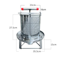 Honey Press Machine Drain Spout Manual Honey Press Filter Screen