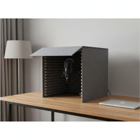 Reduces Reverberation and Reverb Desktop Soundproof Booth Easy Assembly Desktop Soundproof Box Foldable Design Tabletop Sound Isolation Box Collapsible for Podcasters, Streamers, Telecommute Workers, Home Office, Studying