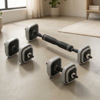 Adjustable Dumbbell with Square Plates Textured Grip for Fitness Aficionados