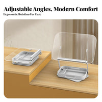 Adjustable Desktop Bookrest 360° Rotating Base Book Holder Multi-Functional