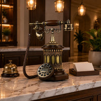 Antique Desk Phone Decorative Ornamental Retro Telephone Gold-Toned