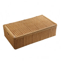 Woven Container Box Handwoven Rattan Style Storage Basket Bin Dust Protection