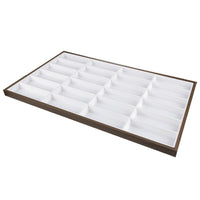 Wooden Display Tray for 24 Eyeglasses or Sunglasses, Walnut Finish