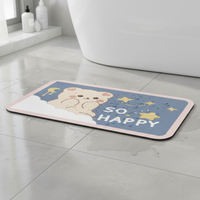Diatomaceous Earth Bath Mat Super Absorbent Non-Slip Quick Dry Floor Mat for Bathroom and Home